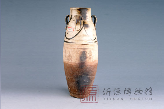 元磁州窑白釉黑花四系瓷瓶