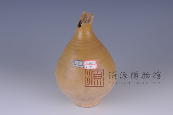 唐黄釉玉壶春瓷瓶（残）