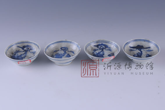 清青花人物瓷碟
