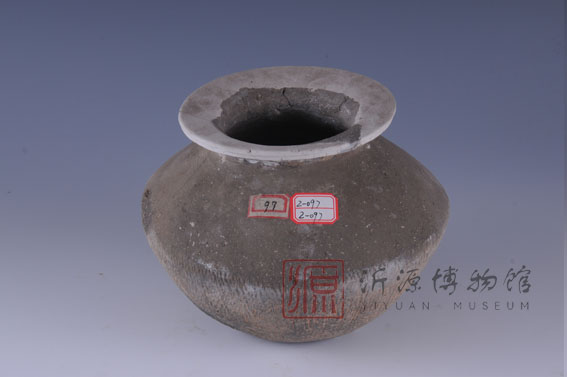 春秋绳纹灰陶罍
