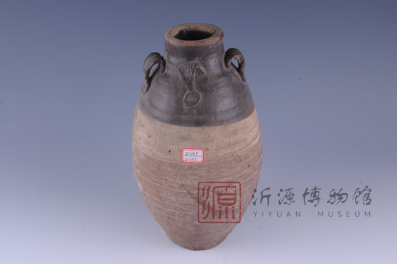 元褐釉四系瓷罐
