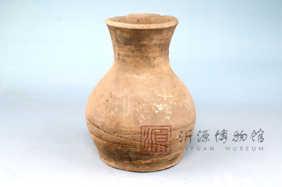 汉瓦当底绳纹陶壶