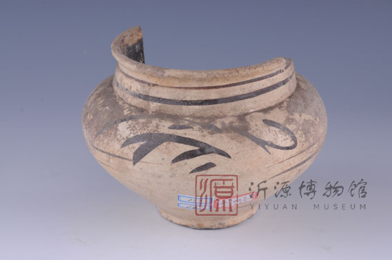 元白釉黑花瓷罐（残）
