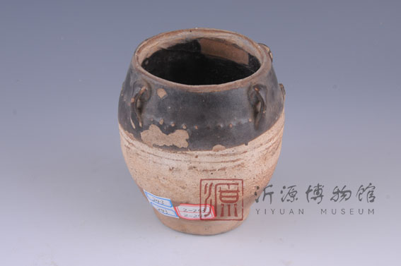 清褐釉大字四系瓷罐