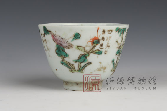 清四季花茶碗