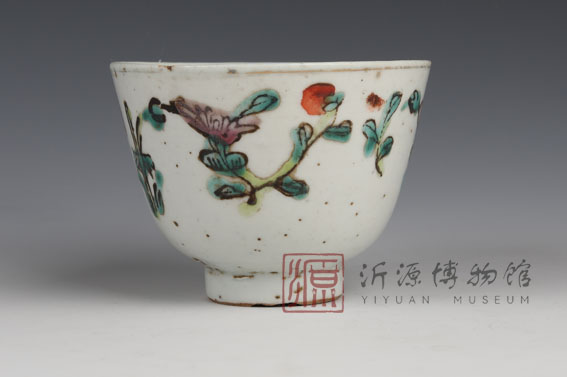 清四季花茶碗