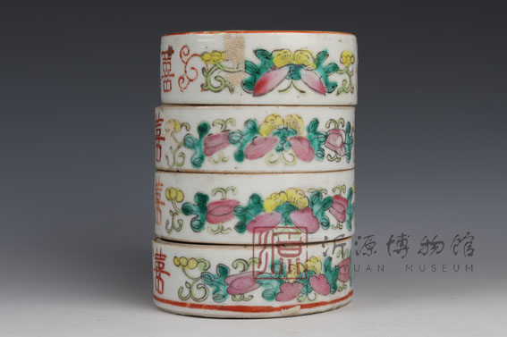 清粉彩节盒