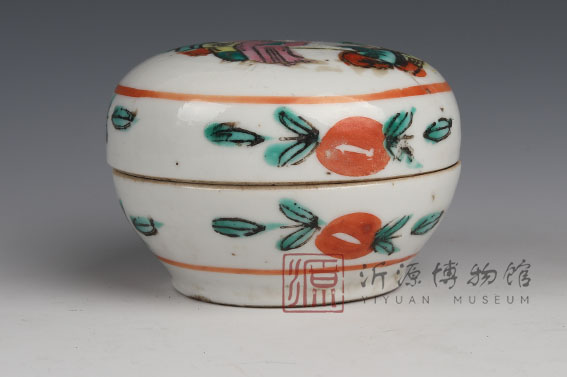 清粉彩油印盒