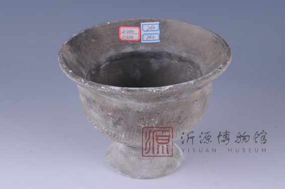 西周绳纹灰陶簋