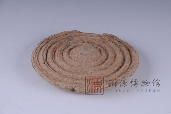汉重环纹灰陶器物盖